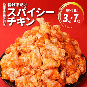 【ふるさと納税】訳あり！九州産若鶏手羽元 揚げるだけスパイシーチキン3kg・7kg - 不揃い 規格...