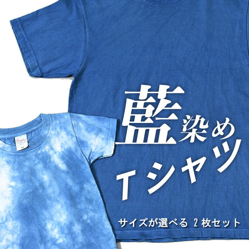 【ふるさと納税】藍染めTシャツ サイズが選べる 2枚セット - リンクコーデ お揃い ペアルック キッズ 100/110 大人用WM/WL/S/M/L/XL インディゴ ティーシャツ おしゃれ じゅうじ染め 子供服 ナチュラル メンズ レディース 男性 女性 送料無料 K17_0007 【宮崎県木城町】