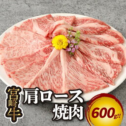 【ふるさと納税】宮崎牛肩ロース焼肉600g - 焼き肉 焼肉 牛肉 宮崎牛焼肉 国産黒毛和牛 肩ロース肉 焼肉用カット セット 冷凍 A5ランク A4ランク 自宅 七輪 ホットプレート おうち焼肉 宮崎県産和牛の中から肉質で厳選された宮崎牛 牛焼肉 送料無料 【宮崎県木城町】