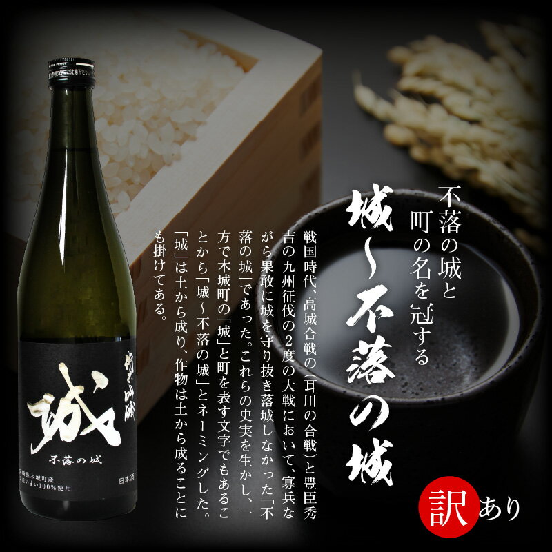 【ふるさと納税】【訳あり】日本酒 純米吟醸「城 〜不落の城」4本 木城町・毛呂山町 新しき村友情都市コラボ - 訳あり日本酒 すっきり辛口 アルコール 15度 木城町産酒米を使用 オリジナルの日本酒を造る『日本酒プロジェクト』 お酒 送料無料 K21_0016_1 【宮崎県木城町】