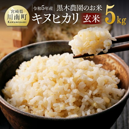 【令和5年産】 黒木農園産お米「キヌヒカリ(玄米)」 5kg【 米 お米 玄米 国産 九州産 宮崎県産 きぬひかり おにぎり 】 E3203