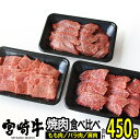 【ふるさと納税】 肉 牛肉 宮崎牛 焼肉セット 450g 送料無料 バラ モモ 焼肉 食べ比べ G7410 1