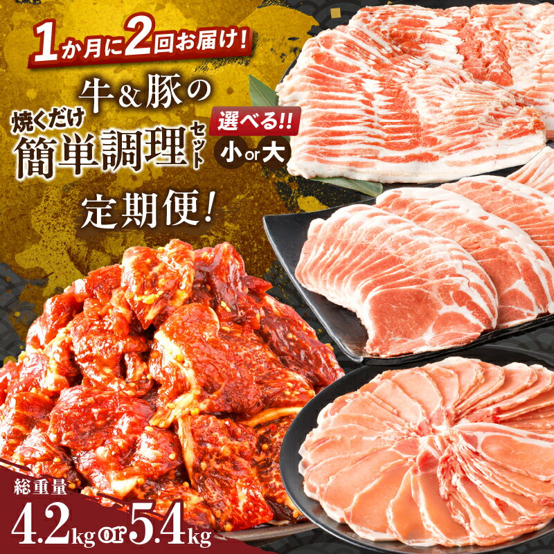 【ふるさと納税】定期便 ＼1か月に2回お届け！！／ 牛 豚 焼くだけ 簡単調理 セット 4.2kg 5.4kg 肉 牛..