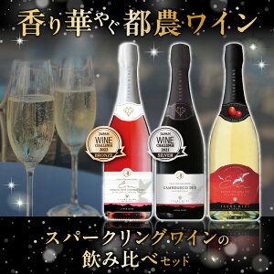 【ふるさと納税】《レビューキャンペーン》 都農ワイン スパークリング ワイン 飲み比べ 3本 セット 酒 飲料 アルコール 国産 ぶどう 赤ワイン 白ワイン 甘口 辛口 シャンパン ご褒美 パーティー お祝 記念日 イベント 家呑み 晩酌 お取り寄せ グルメ 宮崎県 都農町 送料無料