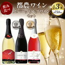 《レビューキャンペーン》 都農ワイン スパークリング ワイン 飲み比べ 3本 セット 酒 飲料 アルコール 国産 ぶどう 赤ワイン 白ワイン 甘口 辛口 シャンパン ご褒美 パーティー お祝 記念日 イベント 家呑み 晩酌 お取り寄せ グルメ 宮崎県 都農町 送料無料