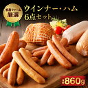 【ふるさと納税】都農ファーム 厳選 ウインナー ハム 6点 セット 合計860g 豚肉 加工品 真空パック 食べ比べ 粗挽き ソーセージ チーズ ポーク おかず...