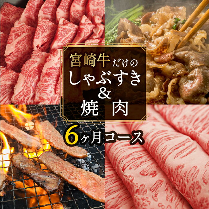 ＜定期便・全6回(連続)＞宮崎牛定期便すき焼き・しゃぶしゃぶ＆焼肉(6ヶ月コース)牛肉 お肉 黒毛和牛 スライス 肩ロース クラシタ リブロース モモ ウデ バラ サーロイン BBQ 国産 九州産 宮崎県産 詰め合わせ 詰合せ 食べ比べ 冷凍【AP-17】【日向屋】