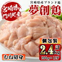 【ふるさと納税】宮崎県産ブランド鶏「夢創鶏」むね切身(計2.4kg・200g×12P)小分け包装で使いやすい！【C-6】【英楽】