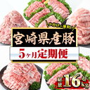 4位! 口コミ数「0件」評価「0」【定期便・全5回(連続)】数量限定！宮崎県産豚定期便(総量16kg超・5ヶ月連続)豚肉 ロース バラ モモ スライス 小間切れ 小分け 生姜･･･ 