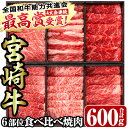 【ふるさと納税】＜宮崎牛・3D冷凍＞6部位食べ比べ焼肉(合計