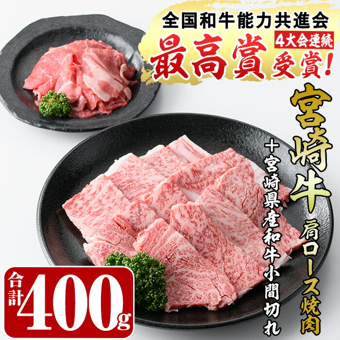 宮崎牛肩ロース焼肉(300g)宮崎県産和牛小間切れ(1パック・100g)牛肉 鍋 精肉 お肉 BBQ お取り寄せ 黒毛和牛 ブランド和牛 冷凍 国産