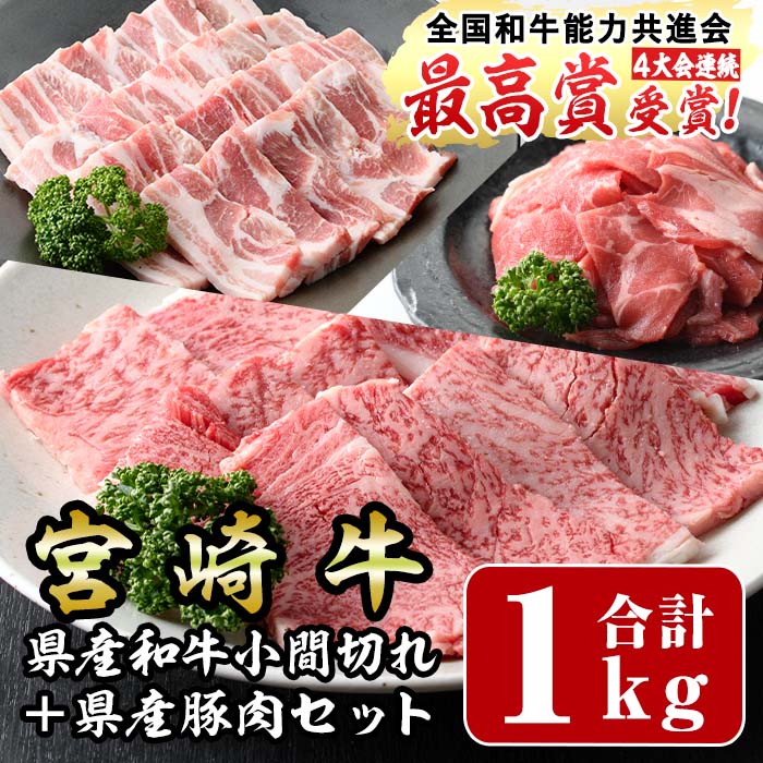 28位! 口コミ数「0件」評価「0」宮崎牛と宮崎県産豚肉セット(合計1kg)宮崎牛肩ロース焼肉(300g)宮崎県産豚バラ焼肉(500g)宮崎県産和牛小間切れ(100g×2)国産･･･ 