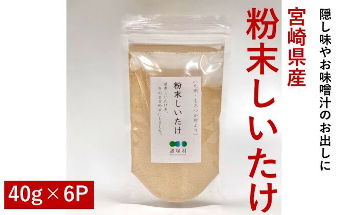 【ふるさと納税】宮崎県産 粉末 しいたけ 40g×6パック　【 乾物 干し椎茸 粉末しいたけ 原木しいたけ だし 隠し味 お味噌汁 しいたけ茶 無添加 天然素材 宮崎県産 国産 】