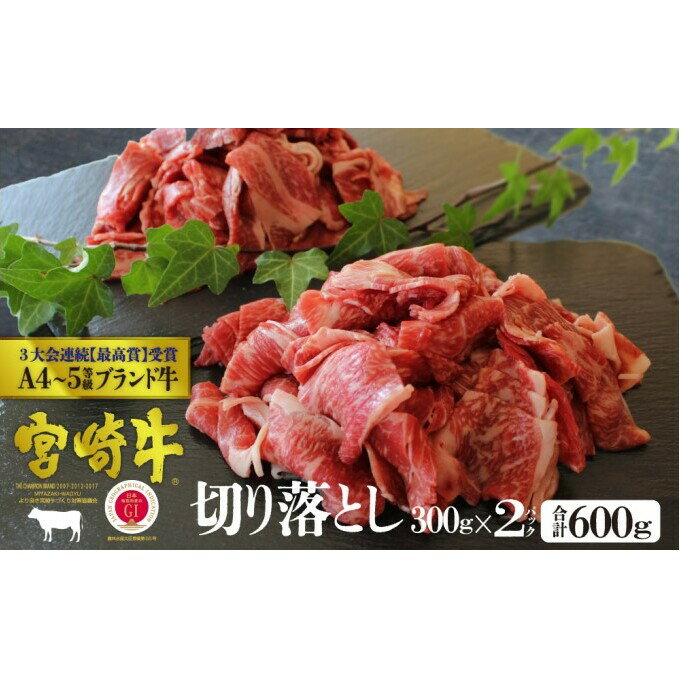 宮崎牛 切り落し 600g(300g×2)※配送不可:一部離島 [ 肉 お肉 牛肉 宮崎牛 黒毛和牛 小間切れ 牛丼 肉じゃが 炒め物 すき焼き しゃぶしゃぶ 宮崎県産 産地直送 ] お届け:※お届けに2ヶ月程度かかります。