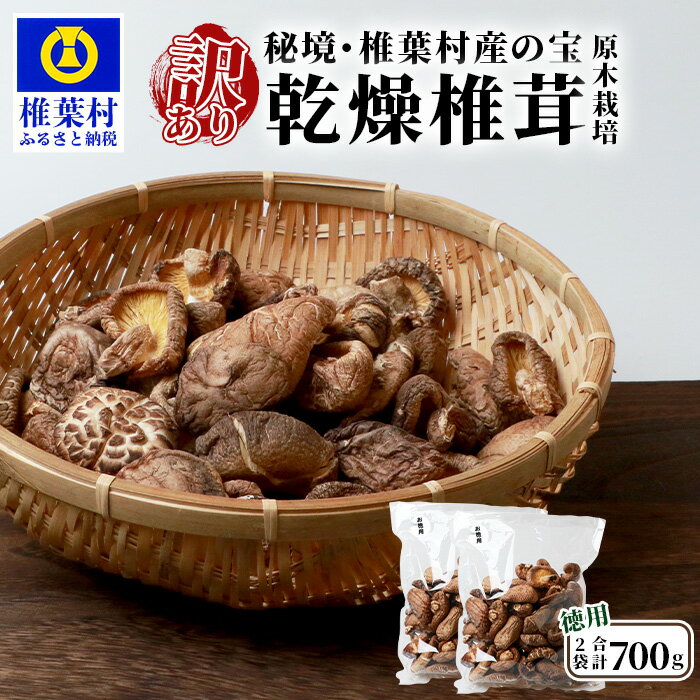 【ふるさと納税】秘境・椎葉村産 原木 乾しいたけ 700g（350g×2袋）【森林率96％の村の宝】