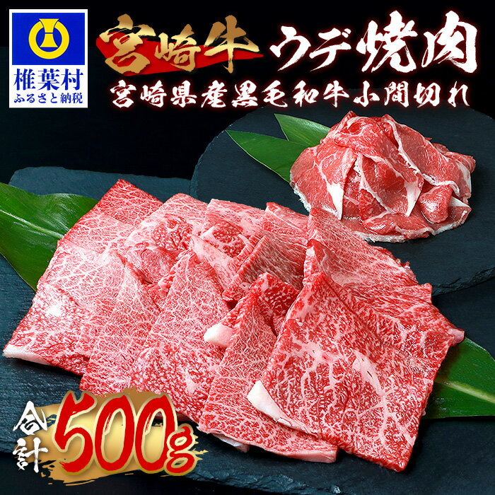 受賞歴多数!! 宮崎牛 ウデ焼肉「400g」&宮崎県産黒毛和牛小間切れ「100g」[合計500g]