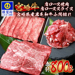 【ふるさと納税】受賞歴多数!! 宮崎牛 肩ロース スライス「300g」・焼肉「300g」＆宮崎県産黒毛和牛小間切れ「100g×2」【合計800g】