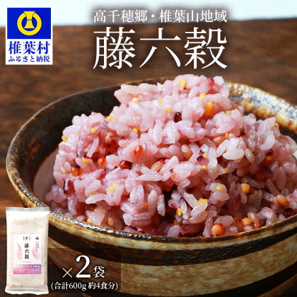 【雑穀米】藤の花色に染まる美しい六穀米《藤六穀》300g×2袋【世界農業遺産 高千穂郷・椎葉山地域】