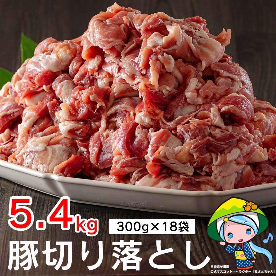 【ふるさと納税】 豚 切り落とし 小分け 300g×18袋 合計5.4kg 冷凍 宮崎県産 豚肉 送料無料 ウデ 腕 切落し 炒め物 …