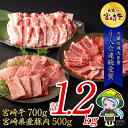 36位! 口コミ数「1件」評価「3」 宮崎牛 宮崎県産 豚 焼肉 肩ロース 300g モモ 400g 豚バラ 500g セット 合計1.2kg 牛 豚肉 国産 冷凍 送料無料 ･･･ 