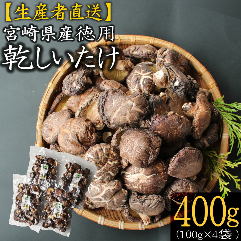 【ふるさと納税】乾しいたけ400g(100g×4) どんこ 乾椎茸 乾燥椎茸 干し椎茸 干ししいたけ 椎茸 しいたけ シイタケ 国内産 九州産 宮崎県産 送料無料