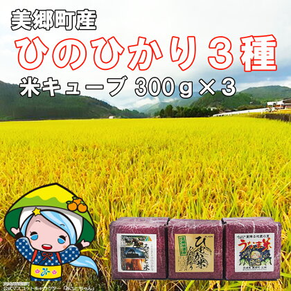 米 キューブ ひのひかり 3種 数量限定 みさと米 ひむか米 うなま米 900g (300g×3個) 宮崎県 美郷町産 白米 ヒノヒカリ 国産 九州産 送料無料