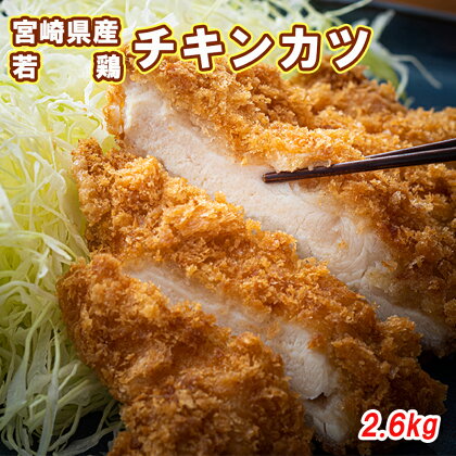 鶏肉 若鶏 冷凍 チキンカツ 5枚入×4袋 合計2.6kg 国産 鶏 宮崎県産 送料無料 むね 肉 ムネ 胸 おかず 簡単調理 お弁当