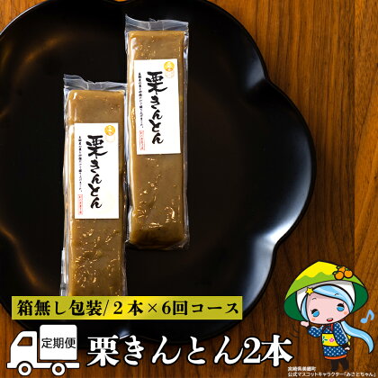 【6ヶ月定期便】 和栗 栗きんとん 2本×6回 1本180g くり 和菓子 宮崎県産 美郷町産 国産 冷蔵 箱無し 簡易包装 お菓子 おやつ 手作り 手づくり