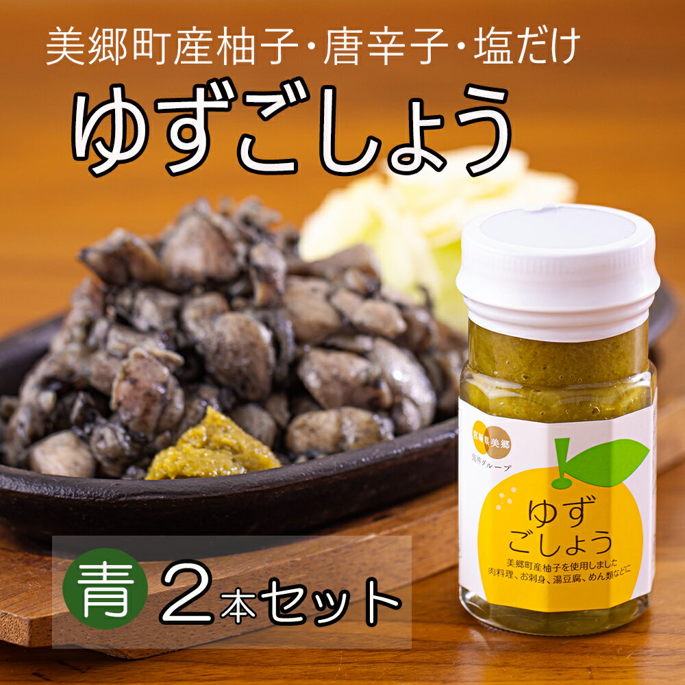 【ふるさと納税】調味料 青ゆずごしょう 60g×2本 セット [農林産物直売所 美郷ノ蔵 宮崎県 美郷町 31ab0104] 青唐辛子 柚子 ゆず 塩 唐辛子 柚子胡椒 ギフト 調味料 宮崎県産　 産 国産 送料無料 薬味 地鶏 刺身 焼き鳥 うどん そば そうめん 水炊き 鍋料理 肉料理 魚料理のサムネイル
