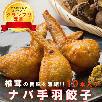 手羽 椎茸 ナバ手羽餃子 5本×2袋 餃子 乾燥椎茸 干ししいたけ どんこ 鶏肉餃子 ぎょうざ 宮崎県産 送料無料 おかず お弁当 鍋 揚げ 焼き 出汁 だし