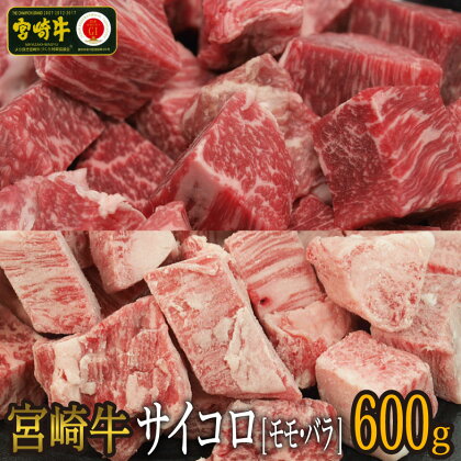 宮崎牛 サイコロ 合計600g バラ 150g×2 もも 150g×2 牛肉 カルビ 赤身 ウデ モモ 真空 冷凍 内閣総理大臣賞受賞 宮崎県産 送料無料 BBQ バーベキュー キャンプ 焼肉 カレー シチュー 煮込み セット 詰め合わせ 小分け