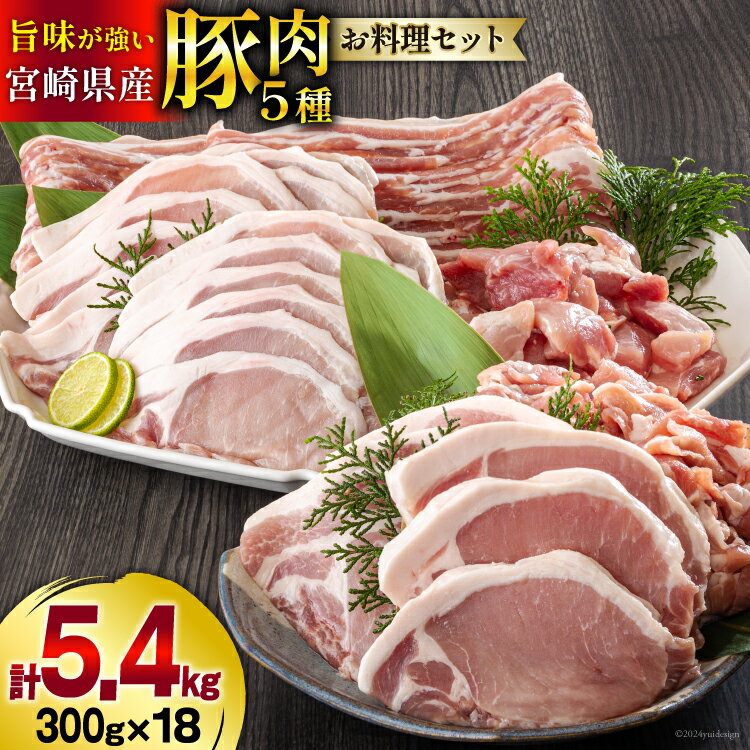 豚肉 小分け 切り落とし ロース 豚バラ スライス お料理セット 計5.4kg [甲斐精肉店 宮崎県 美郷町 31as0046] 肉 冷凍 宮崎県産 豚 ウデ 腕 切落し 詰め合わせ 真空包装 うす切り 薄切り