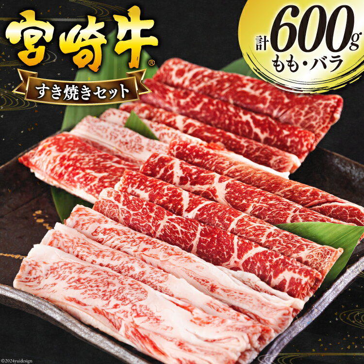 楽天宮崎県美郷町【ふるさと納税】宮崎牛 もも バラ すき焼き 300g×2 計600g [日本ハムマーケティング 宮崎県 美郷町 31bd0017-NEW] 冷凍 送料無料 国産 黒毛和牛 A5 A4等級 ブランド 牛 肉 霜降り 肉巻き 肉じゃが プルコギ ビーフペッパーライス 宮崎県産 母の日 父の日 プレゼント