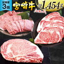 【ふるさと納税】3回 定期便 宮崎牛 ロースステーキ 600g 肩焼肉 400g ワンポンドステーキ 454g [日本ハムマーケティング 宮崎県 美郷町 31b...