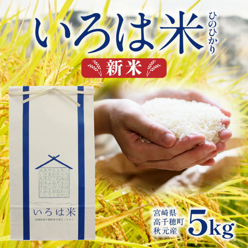 【ふるさと納税】ひのひかり いろは米 5kg 宮崎県高千穂町［秋元産］棚田米　白米のサムネイル