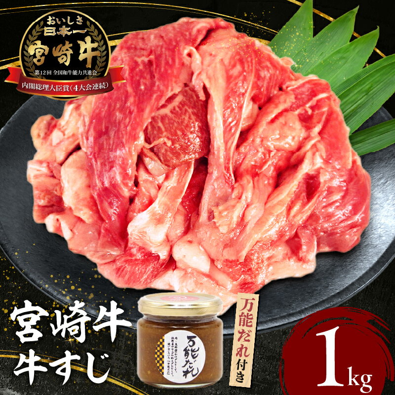 宮崎牛 牛すじ1kg 万能だれ付き 牛肉 肉 お肉 精肉 牛すじ スジ ブランド牛 国産牛 黒毛和牛 和牛 宮崎県産 国産 小分け パック 真空 真空パック 冷凍 煮物料理 料理 おでん 牛すじカレー 万能ダレ たれ 調味料 調味 グルメ お取り寄せ 宮崎県 高千穂町