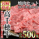 27位! 口コミ数「0件」評価「0」高千穂牛 焼き肉セット(ロース・カルビ各250g) 国産 宮崎県産 宮崎牛 牛肉 焼肉 ロース カルビ 霜降り A4 和牛 ブランド牛【MT･･･ 