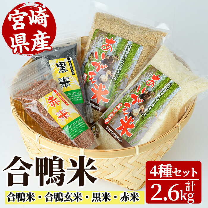 8位! 口コミ数「0件」評価「0」＜令和5年産＞合鴨米セット(合計2.6kg)合鴨米 合鴨玄米 黒米 赤米 米 白米 精米 国産 ご飯【MU008】【日之影町村おこし総合産業･･･ 