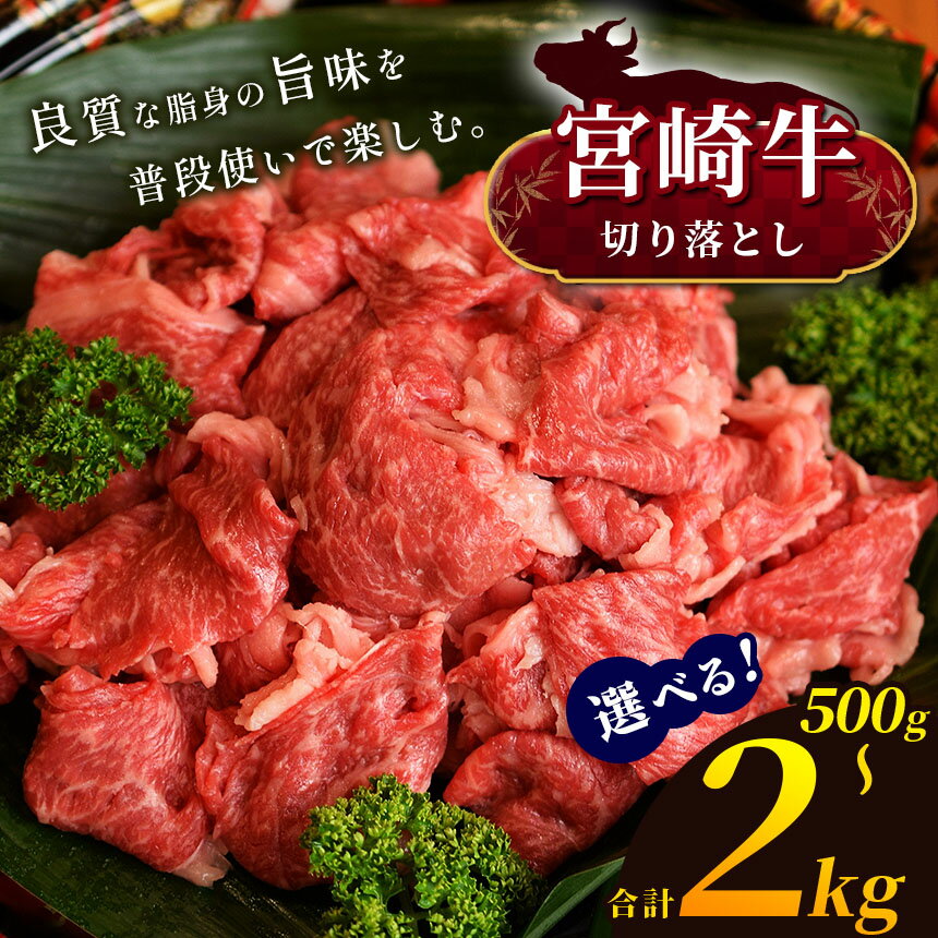 【ふるさと納税】 選べる！宮崎牛 切り落とし 500g ～ 2kg　切り落とし | 500g 1kg