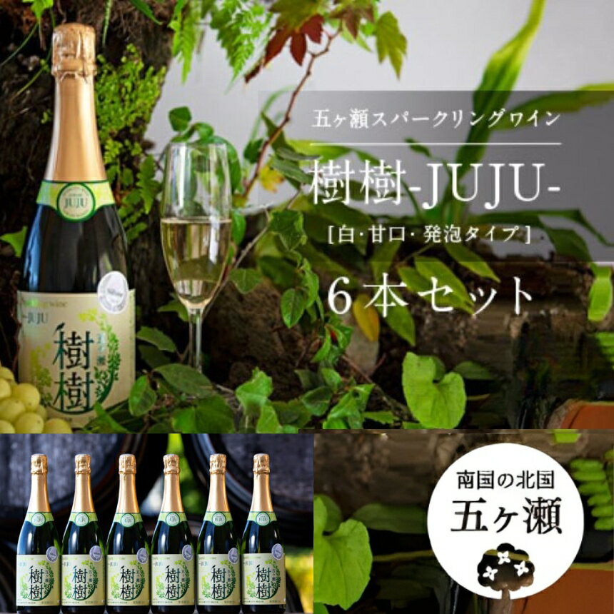 43位! 口コミ数「0件」評価「0」 五ヶ瀬スパークリングワイン 樹樹 -JUJU-（ 白 ・ 甘口 ・ 発泡タイプ ） 750ml 6本 セット | 五ヶ瀬ワイナリー スパークリングワイン ワイン 白ワイン ナイアガラ 国産 宮崎 五･･･ 