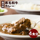 鹿児島黒毛和牛カレー×4食分 ふるさと納税 鹿児島市 鹿児島県産 バクロ 牧場直営 一頭買い 牛肉 ビーフ 赤身肉 霜降り 香辛料 スパイス 野菜 常温 レトルト れとると パウチ 加工品 簡単調理 お手軽 温め調理 温めるだけ 湯煎 レンジ