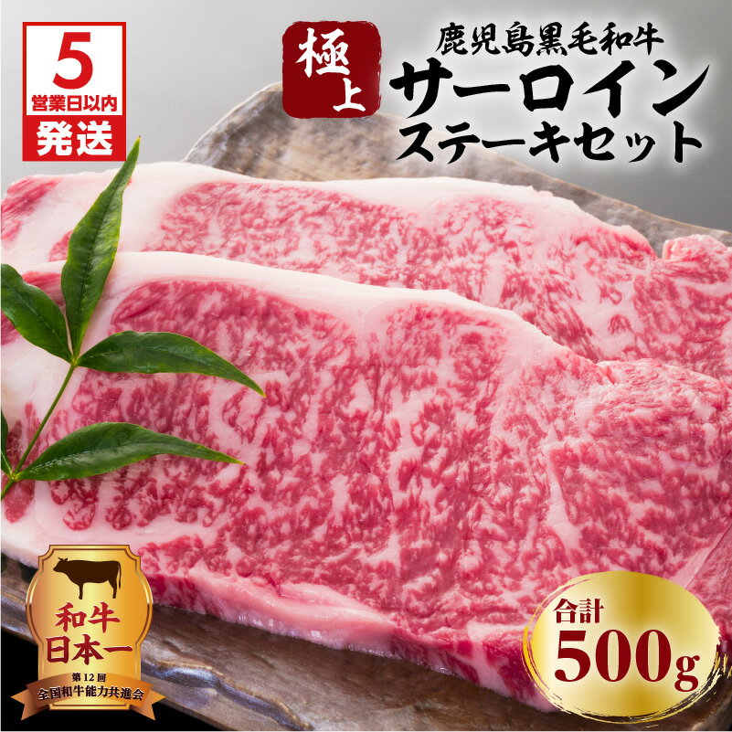[5営業日以内に発送] 鹿児島黒毛和牛の極上サーロインステーキセット 500g ふるさと納税 鹿児島市 鹿児島県産 国産 国内産 肉 お肉 牛肉 ビーフ 和牛 国産牛 黒毛和牛 高級品 贅沢 ステーキ サーロイン