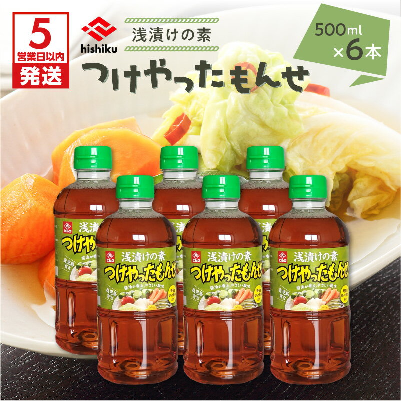 [5営業日以内に発送] ヒシク藤安醸造 浅漬けの素 つけやったもんせ 500ml × 6本 セット 送料無料 調味料 漬け物 つけもの 浅漬け 素 漬ける 鹿児島市 土産 贈り物 プレゼント ギフト 贈答