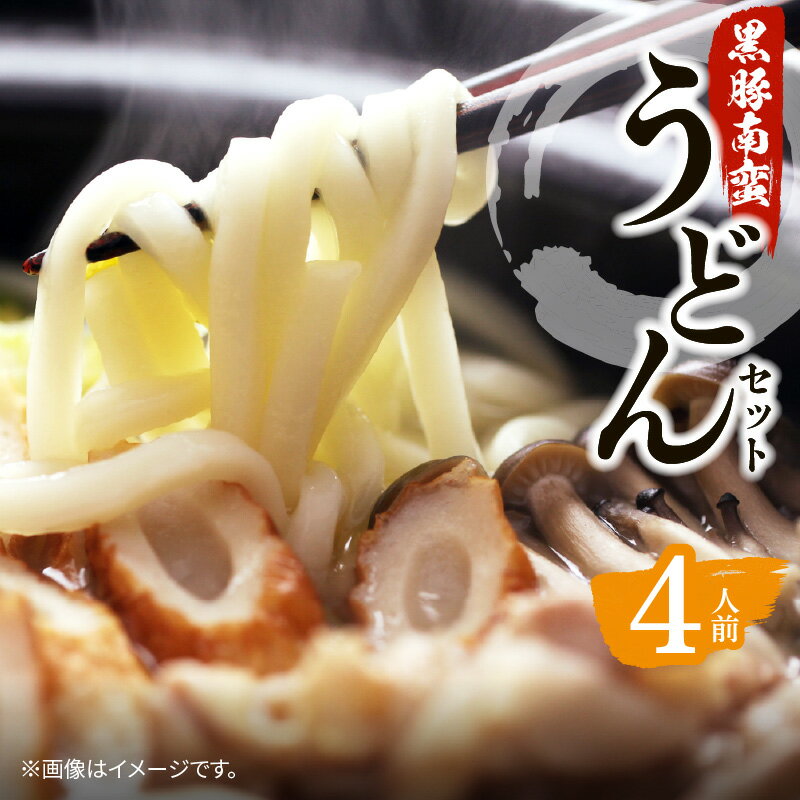 黒豚南蛮うどん セット 具材付き うどん 手打ちうどん 鹿児島県産黒豚 黒豚 出汁 スープ かつお削り節 枕崎産かつお節 かつお節 具付き 鍋 簡単調理 お取り寄せグルメ お取り寄せ グルメ 鹿児島市 送料無料