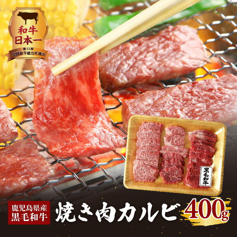 和牛日本一！ 鹿児島県産 黒毛和牛 焼き肉 カルビ 400g 九州 お取り寄せ 贈りもの ギフト 特産品 地域の品 厳選 高品質 鹿児島県産黒毛和牛 BBQ 肉 柔らかい 経産牛 ヘルシー ヘルシー志向 美味しい ご家族 家族 友人 友達 鹿児島市 送料無料