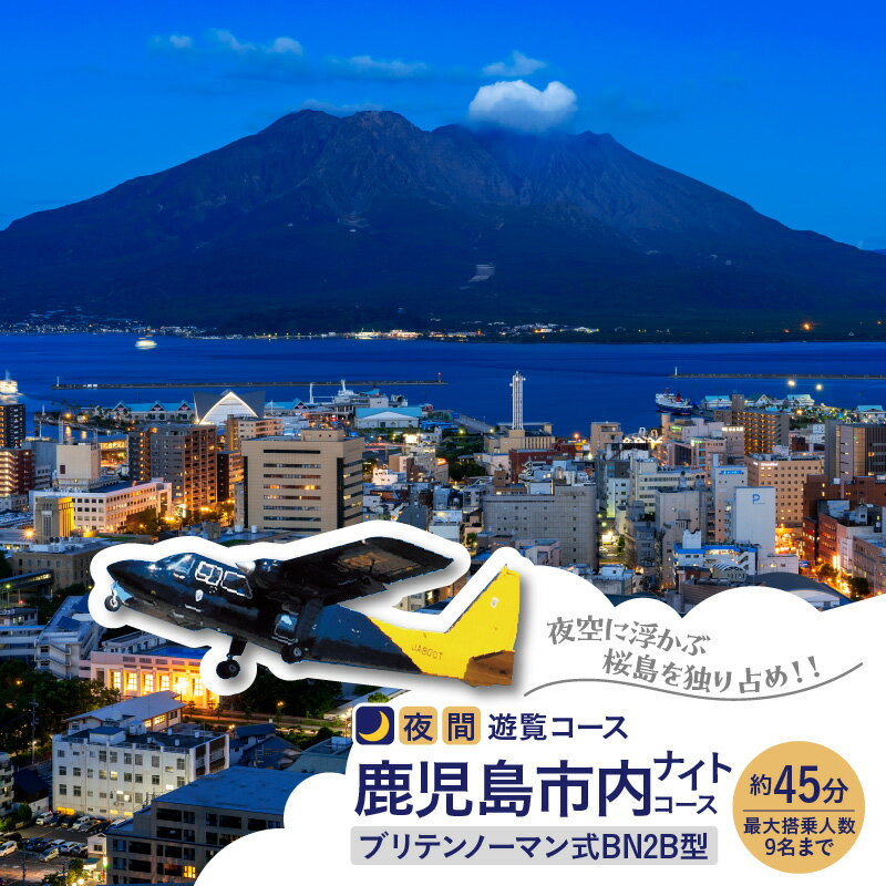 【夜間遊覧飛行】 鹿児島市内 ナイト コース ブリテンノーマン式 BN2B型 （大人9名まで） 送料無料 旅行 観光 景色 写真撮影 遊覧 空 チケット 桜島 鹿児島市 土産 贈り物 プレゼント ギフト 贈答