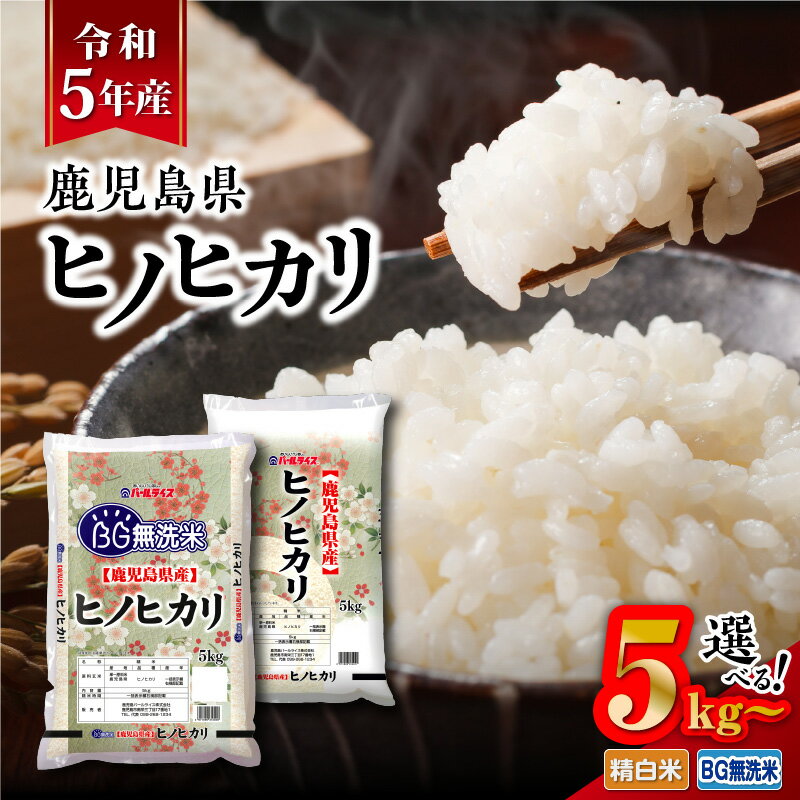 【ふるさと納税】 令和5年産 鹿児島県 ヒノヒカリ 5kg～ 選べる ！ 送料無料 お米 白米 ライス ご飯 おにぎり おむすび 精米 無洗米 もっちり 品種 新米 鹿児島市 九州 贈り物 プレゼント ギフト 土産