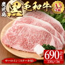 【ふるさと納税】 鹿児島黒毛和牛＜A5等級＞サーロイン（ステーキ用）690g［230g×3枚］コクと旨みが凝縮されたA5等級の上質なサーロイン！【肉の専門店もりやま】 1