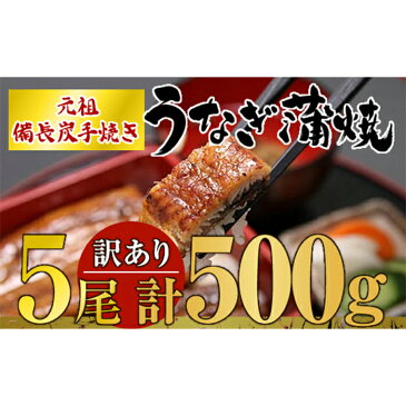 【ふるさと納税】 ＜国産＞ 【訳あり】備長炭手焼うなぎの蒲焼 5尾 計500g 特製タレ・山椒付き！タレと炭の香り豊かな備長炭焼き鰻の蒲焼！【大隅うなぎ販売有限会社】