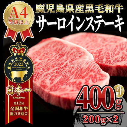 うしの中山 サーロイン ステーキ　計400g（約200g×2枚） 和牛 黒毛和牛 牛肉 サーロインステーキ【株式会社nixy 中山亭 鹿屋店】